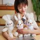thumbnail image 4 of Juguetes de peluche de conejos con babero, Animal de dibujos animados, muñeca de conejito, Linda almohada de felpa, regalos para el Día de los niños, decoración del hogar para niñas336, 4 of 5