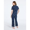 thumbnail image 3 of Joyspun Women's Dreamy Soft Collection Notch Collar Top and Capri Pants Pajama Set, 2-Piece, Sizes XS-3X, 3 of 5