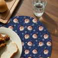 thumbnail image 5 of Christmas Round Placemats Set of 4 Western Cowboy Santa Claus Place Mats Washable Woven Placemat Snowflakes Blue Circle Braided Table Mat for Kitchen Dining Table Party Home Decor 15 Inch, 5 of 8