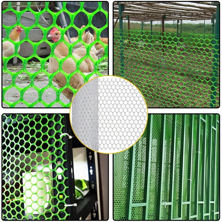 Thinsont Plastic Chicken Safety Wire Fence Mesh DIY Removable Fencing  Multi-purpose Gardening Poultry Frame Accessory for Farm White 