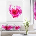 thumbnail image 1 of Pink Hand drawn Rose on White - Floral Canvas Art Print, 1 of 4