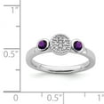 thumbnail image 5 of Sterling Silver Dbl Round Amethyst & Dia. Ring, 5 of 5
