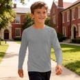 thumbnail image 2 of OGLCCG Boys Athletic Shirts Kids UPF 50+ Long Sleeve Sun Protection Quick Dry Shirts Summer Sport Tennis Tees 5-14 Years, 2 of 7