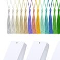 thumbnail image 4 of 80Pcs Blank White Bookmarks with Tassels Bookmark Tassels Crafts for Pendant, 4 of 8