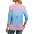 thumbnail image 4 of Gkeoshab Women's Heart Print 7/10 Sleeve T-Shirt for Home & Work Casual Blouse Affordable Comfort T-Shirt Pink2 L, 4 of 6