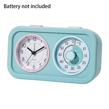 Dual Screen Timer Clock With Countdown And Alarm - ABS 6.78 Inch Visual Time Management Splicing Display For Teaching Kitchen Home Office - Battery Powered Portable Design