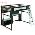 thumbnail image 2 of Harper & Bright Designs Full Size Gaming Loft Bed with Desk and Storage Shelves, Full Wood Low Loft Bed Frame with LED Lights, USB Ports and Pegboard, Black+Blue, 2 of 18