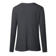 thumbnail image 7 of UJNDER Women's Casual V Neck Long Sleeve Tops Knit Loose Shirt 2025 Solid Color Pullovers Tops for Women Comfortable Knit Dark Gray M, 7 of 7