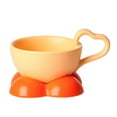 thumbnail image 1 of Ceramic Love Cup With Saucer Set Unique Coffee Mug For Latte Tea Milk Gift For Couple, 1 of 11