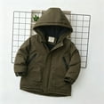 thumbnail image 5 of Cethrio Boys Winter Coats, Thickened Full Zip Warm Windproof Winter Jackets with Hood Army Green Size 3-4 T, 5 of 6