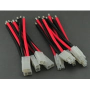 PUREPOWERADAPTERS 5 Pack: 5 Pairs Tamiya Male / Female Connectors / Adapters with 10CM 12awg Wire