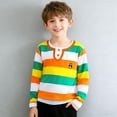 thumbnail image 4 of Mceream Boy's Girls Striped Shirt Long Sleeve Lapel Tops Spring Summer School Uniform Tees Athletic Casual T-Shirt Print Fashion Clothes Back to School Uniformes Escolares Para NiñAs 3-15 Years, 4 of 6
