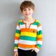 thumbnail image 4 of Odeerbi Chicos Henley Camisas Algodón Color Bloque Rayas Bordado Camisa de Manga Larga, 4 of 6