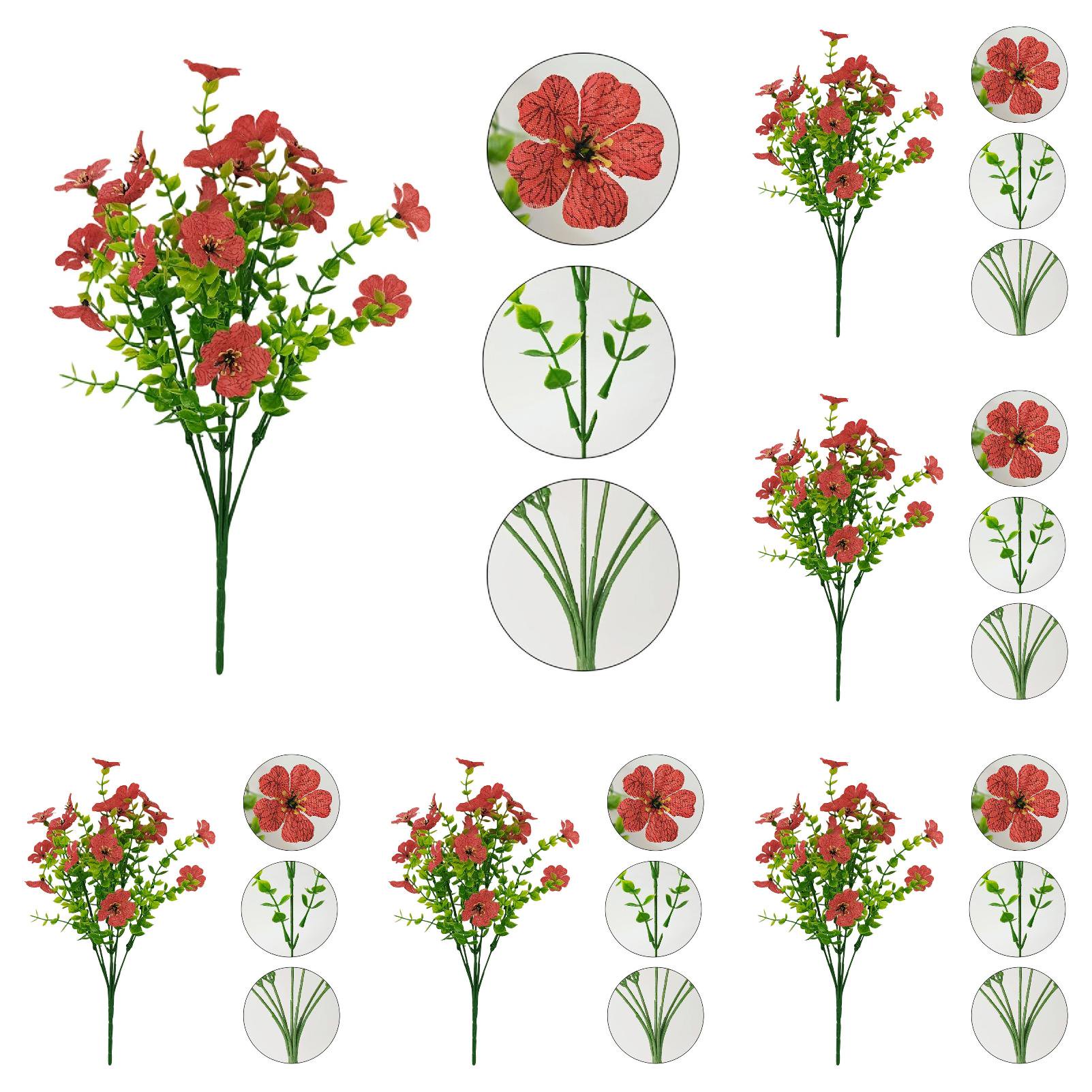 Artificial Flowers for Outdoors 12 Pcs Flowers for Indoor Outside Spring Summer Garden Porch Window Box Table Vase Flowers for Outdoor Planters and Home Decor (Orange)