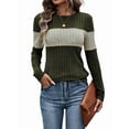 thumbnail image 2 of Women'S Sweaters Trendy Color Block Tops Long Sleeve Shirts Fall Outfits Early Fall Fashion Winter Clothing Army Green L, 2 of 9