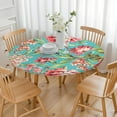 thumbnail image 3 of Round Fitted Tablecloth with Elastic Edges Fits 36"-44" Round Tables Pioneer Colorful Floral Waterproof Table Cover Washable Indoor and Outdoor for Party Kitchen Dinner Banquet Patio Picnic, 3 of 7