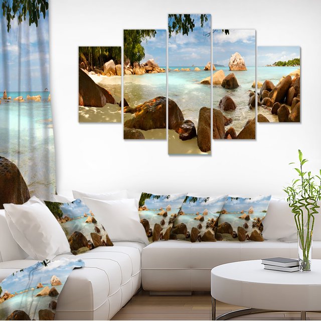 Panorama de Plage Tropicale Rocheuse - Paysage Mural Très Grand Format
