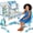Blue #3, variant on Floseru Kid Functional Desk and Chair Set, Height Adjustable Ergonomic Kids Art Table and Chair with Tiltable Desktop, Storage Drawer, Bookshelf, Hand-Cranked Lift, Desk for Kids Bedroom 6-12