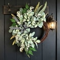 thumbnail image 6 of Artificial Wreaths for Front Door,25.5 Inch Hydrangea Door Wreath with White Berries,Frontdoor Spring Flower Wreath for Porch,Indoor Outdoor Wall Decor, 6 of 6