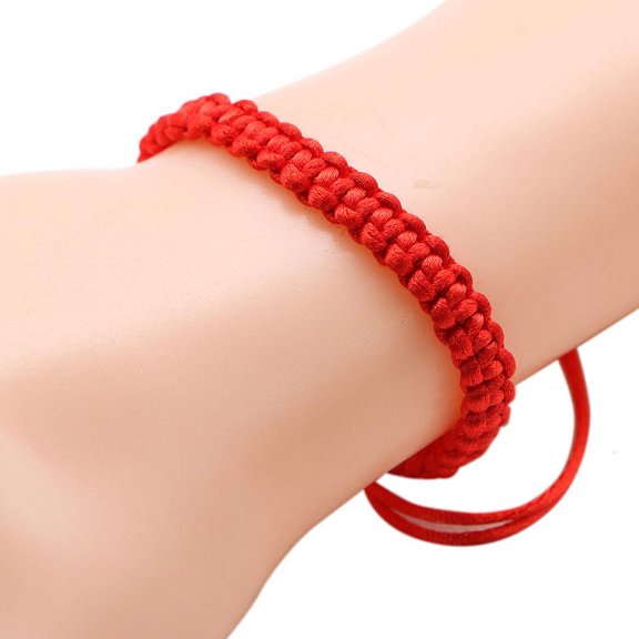 Luxshiny 10-Pack Adjustable Red Cord Bracelets Woven Wristbands for Everyday Wear and Giving