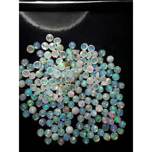 100Cts Shimmering Natural Ethiopian Welo Fire Opal 5mm Round Gemstone Lot