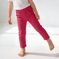 thumbnail image 4 of Vornjynx Girls Cotton Pants High Waist Lightweight Straight Fit Summer Casual Comfort Pants Hot Pink Size 3, 4 of 10