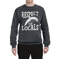 thumbnail image 2 of Wild Bobby Respect The Locals Save Our Oceans Dolphin Animal Lover Unisex Crewneck Graphic Sweatshirt, Charcoal, XX-Large, 2 of 6