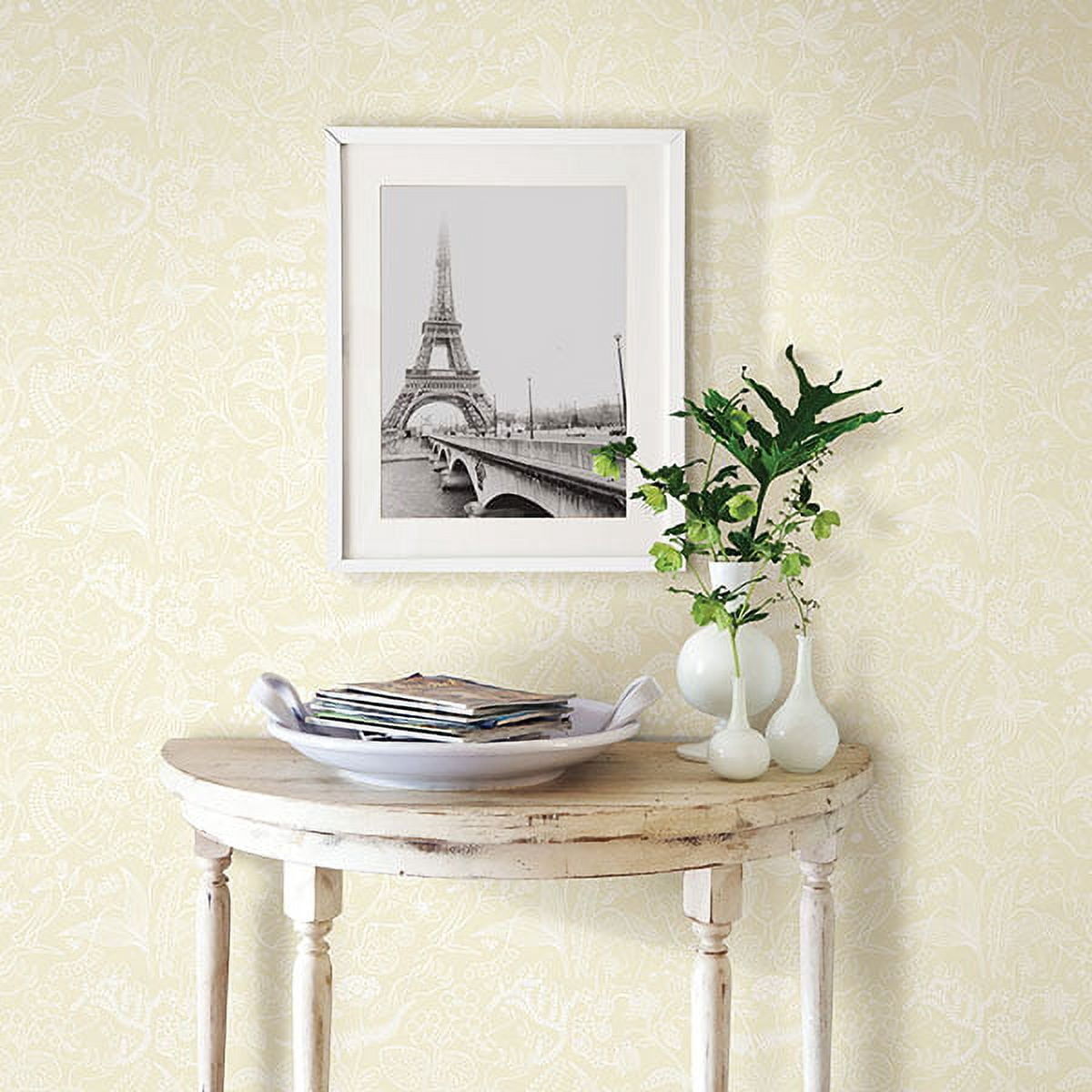 Boråstapeter Grazia Beige Floral Silhouette Wallpaper