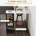 thumbnail image 4 of HOMCOM Bar Table with Wine Rack, 3 Storage Shelves and Faux Marble Top, 4 of 10