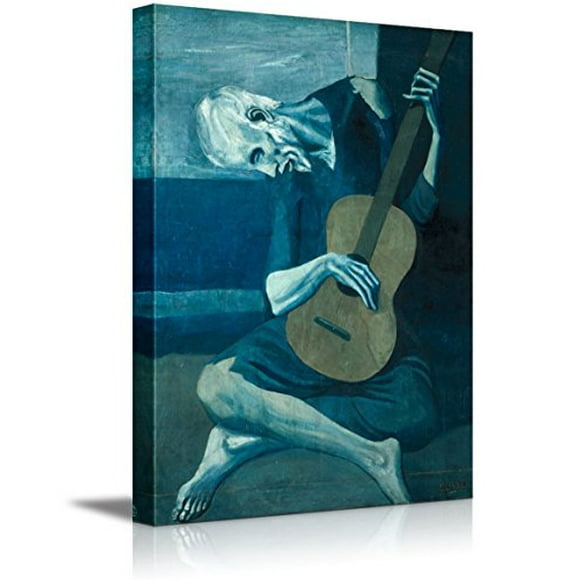wall26 - le Vieux Guitariste par Pablo Picasso - Art sur Toile - 12"x18 Pouces