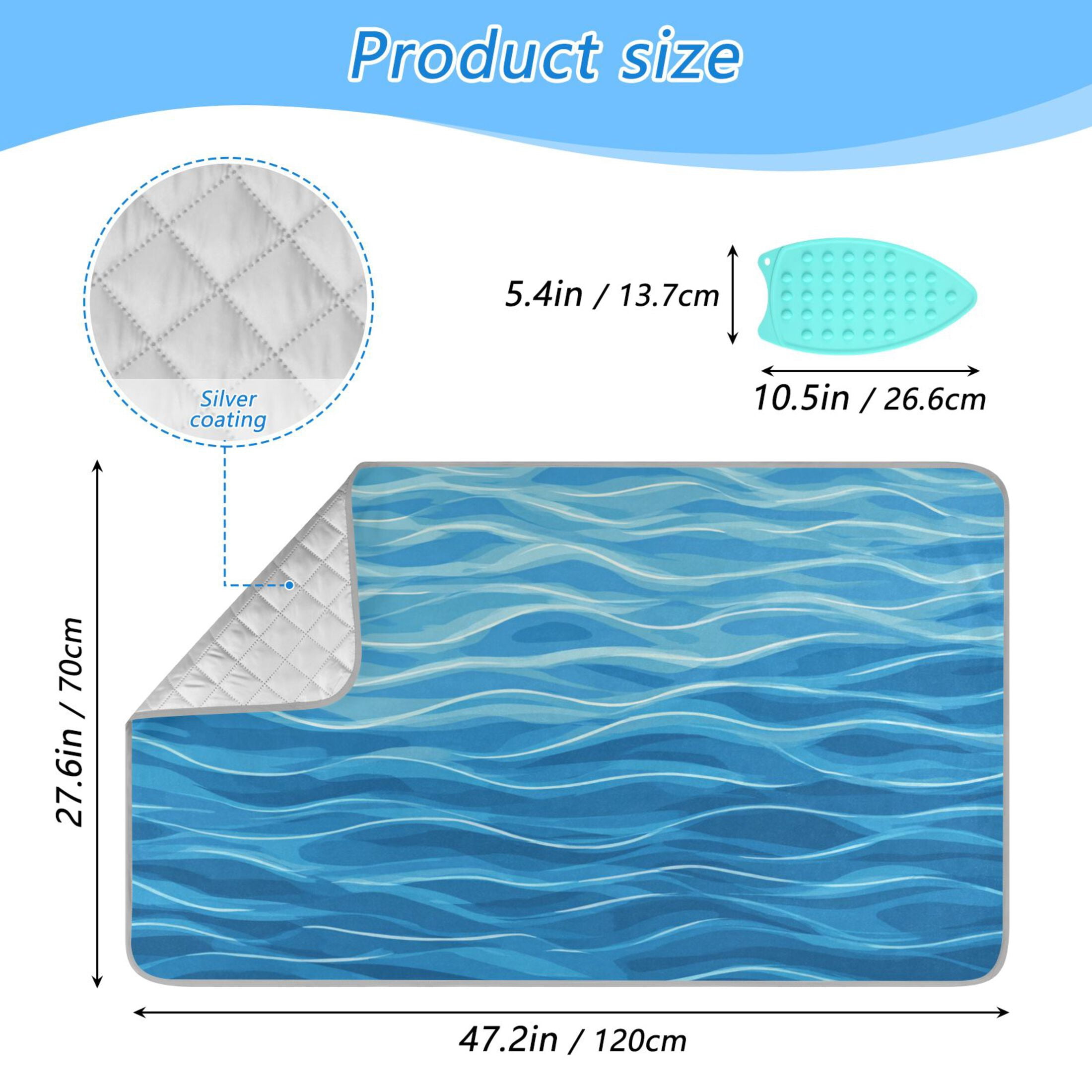 Blue Water Ripples Ironing Mat Blanket Portable Travel Ironing Pad Heat Resistant Pad 47.2" x 27.6”