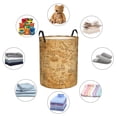 thumbnail image 4 of Daiia Old Vintage Map Of Sea Round Laundry Basket with Handles Thickened Waterproof Circular hamper,Dirty Clothes Storage Basket for Bedroom,Bathroom,College Dorm-Medium, 4 of 6