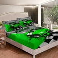 thumbnail image 2 of Erosebridal Fluorescent Green Sports Car Bed Sheets Race Car Fitted Sheet Extreme Cool Automobile Bedding Set 3 Pieces Teens Youth Racer Car Sports Game Sheets Full, No Top Sheet, 2 of 4