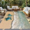 thumbnail image 3 of Fsddascl Coastal Turtle Outdoor Rug for Patio/Deck/Porch, Non-Slip Large Area Rug 5 x 8 Ft, Summer Beach Nautical Ocean Waves Indoor Outdoor Rugs Washable Area Rugs, Reversible Camping Rug Carpet, 3 of 5