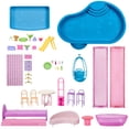 thumbnail image 5 of Barbie DreamHouse Dollhouse, 2 Pools, 2 Slides, 2 Houses, Elevator with 3 Levels & 65+ Pieces Including Furniture & Accessories, 5 of 12