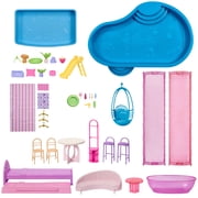 Barbie DreamHouse Dollhouse, 2 Pools, 2 Slides, 2 Houses, Elevator with 3 Levels & 65+ Pieces Including Furniture & Accessories