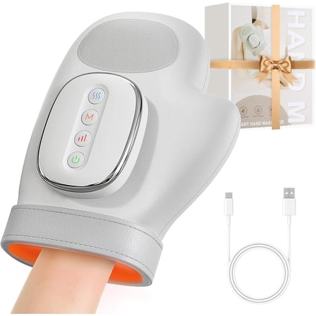 Hand Massager, 2026 New Hand Massager with Heat and Compression, 3 Massages, 3 Temps (108°F ~ 121℉), 5 Strengths for Arthritis, Wrist & Carpal Tunnel Relief