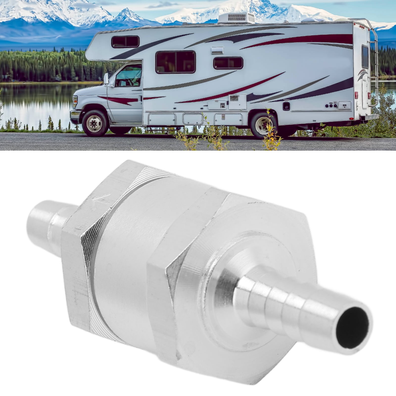 Domqga Fuel Line Check Valve,Universal Check Valve,Non Return One Way Check Valve Aluminum Alloy