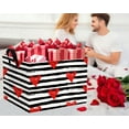 thumbnail image 6 of BOOHIT Valentines Day Basket Empty Heart Gifts Basket Kid Storage Bins Decor(Black Dash Red Love), 6 of 7