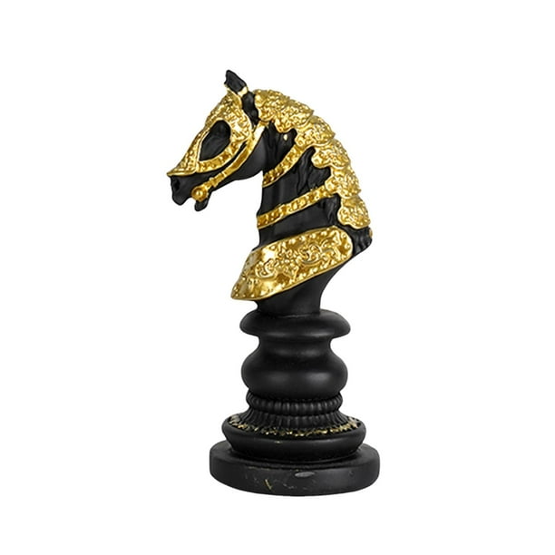 Estatua de ajedrez Estatua de la casa Regalo de calentamiento de la casa Decoración elegante Ornamento de mesa para la casa del gabinete Desk Home Caballo