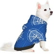 thumbnail image 2 of Goofa Compass Pattern Small Dog Sweater Hoodies Pet Grey Hooded Soft Fleece Sweatshirts with Pocket Fall Winter Puppy Cat Sweaters Warm Clothes-XX-Large, 2 of 8