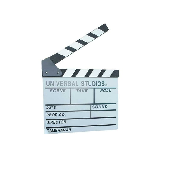 Injueey Clapperboard de película, accesorio, placa de aviso, patrón impreso, resistente, grabación de vídeo, Director, claquetas, Electrónica Blanco/L 30*27CM