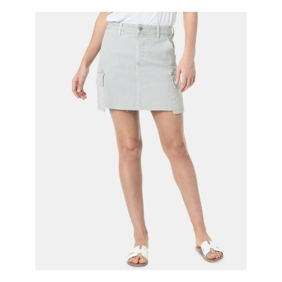 JOE'S Womens Gray Frayed Pocketed Mini Skirt Size: 25 Waist