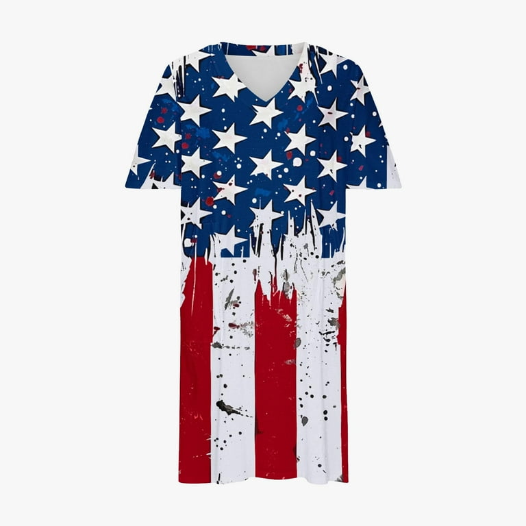 american shirt dress MLUTJINOO American Anniversary Dress, 250 USA Dresses for Women Summer  Casual Loose A-Line Floral T Shirt Soft Maxi Dress Long Sleeve Beach with  Pockets 250Th (S, Royal Blue) at Amazon Women's Clothing