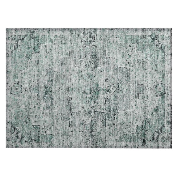 Dalyn Rugs Machine Washable Indoor/Outdoor Chantille Teal 1'8" x 2'6" Rug