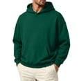 thumbnail image 3 of Men's Plain Pullover Hoodie Sweatshirt No Drawstring Fleece Sweatshirt with Front Pocket Loose Fit Long Sleeve Top, 3 of 6