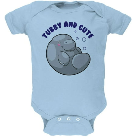 

Manatee Tubby And Cute Chubby Sea Potato Soft Baby One Piece Light Blue 12-18 M