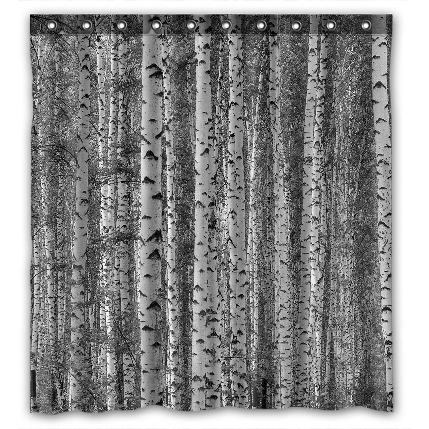 ZKGK Birch Tree Waterproof Shower Curtain Bathroom Shower Curtian with