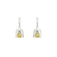 thumbnail image 4 of 14K Solid Gold Lever Back Stud Earrings for Women | 1.06 cttw Round Cut Natural Citrine | White Gold, 4 of 5