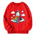 thumbnail image 3 of Boys Sweatshirts Kids Graphic Loose Crew Neck Long Sleeve Pullover Hoodless Sweatshirt Red 3-4 Years, 3 of 4